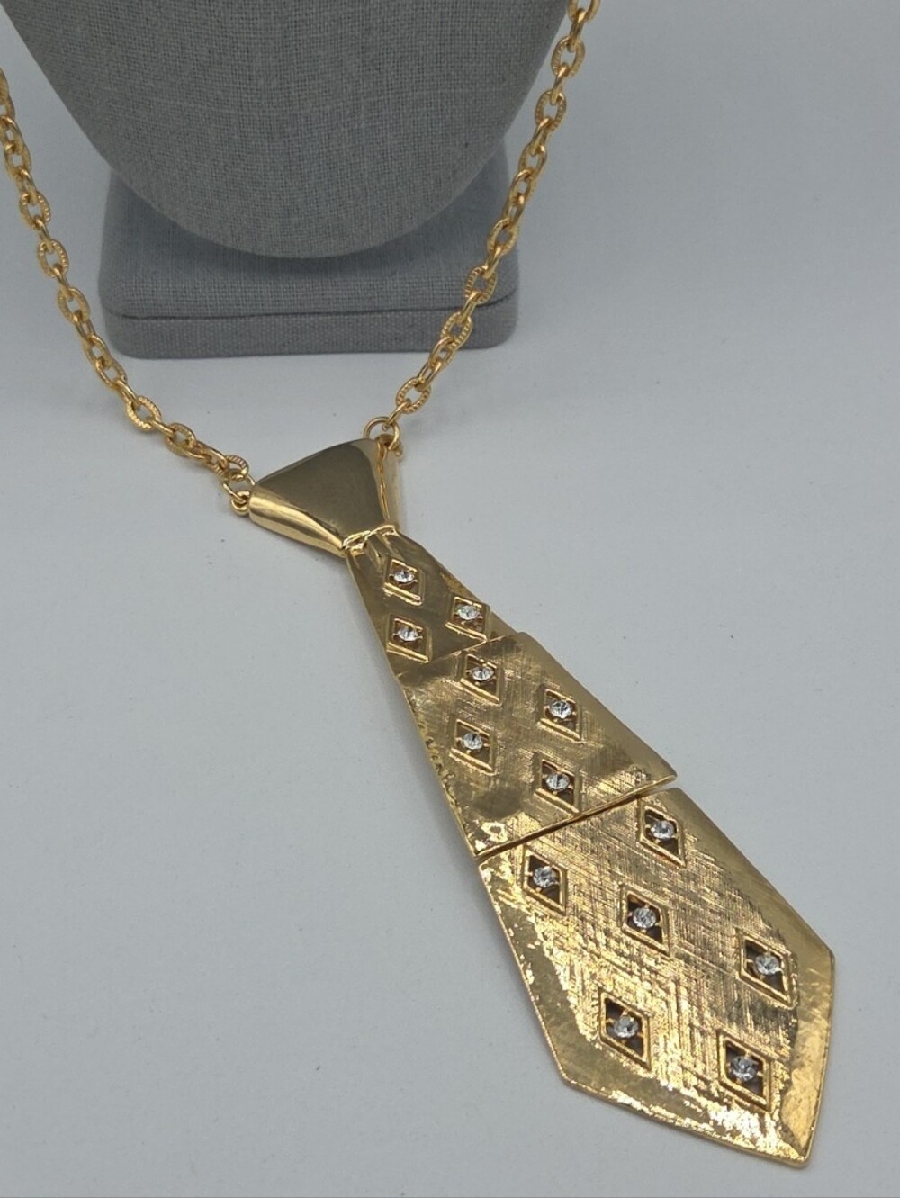 5 for $25! Gold-Tone Tie Pattern Pendant Necklace